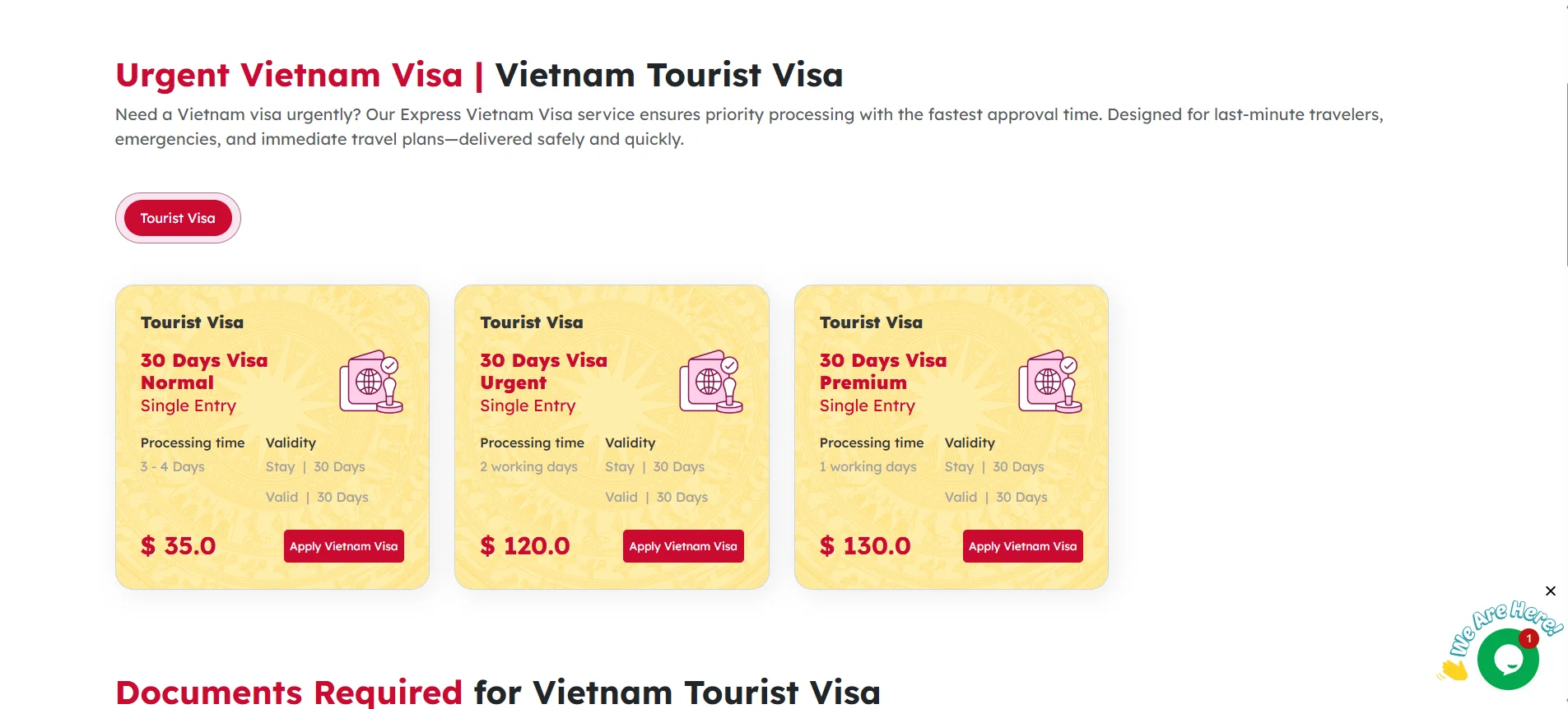 Upload Vietnam Visa Documents